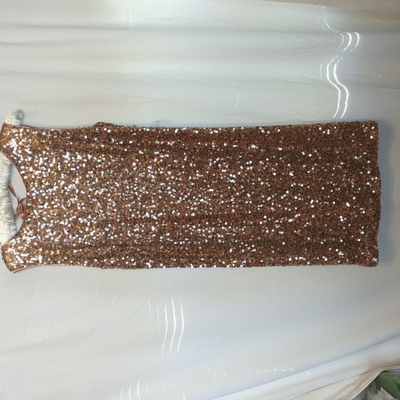 New York & Company Dresses & Skirts - Holidays are coming!  Beautiful rose gold sequin NY & Co dress.  Size Lg